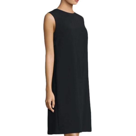 Theory Black Narlica Admiral Crepe Shift Dress Size 4 - Picture 1 of 8